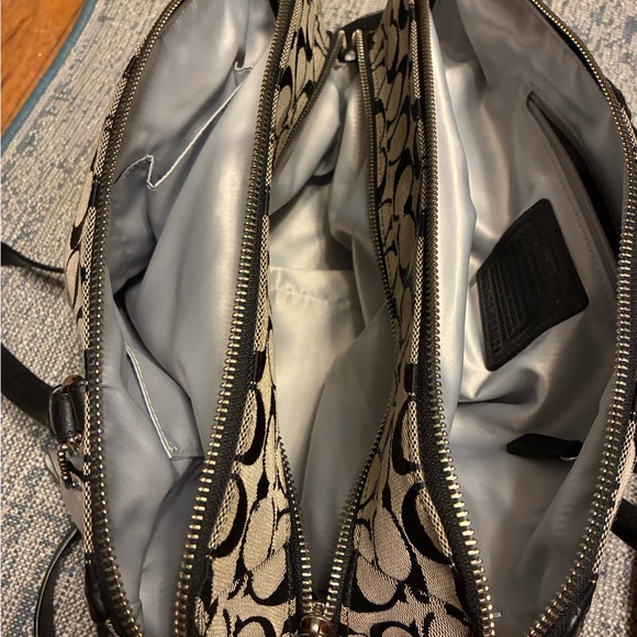 Coach Black and Tan Signature Tote - Picture 5 of 10